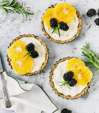Dessert Sweet Pastry Baskets Fruit Berries Cream